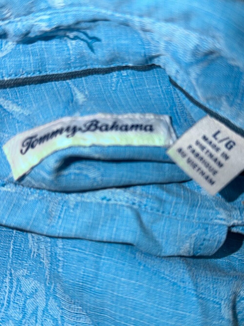 Tommy Bahama Men's Hawaiian Shirt L Blue - Picture 6 of 8
